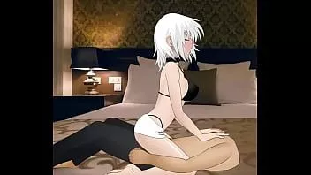تشغيل ممارسة الجنس مع جمال الشعر الأبيض (جنس بالملابس)