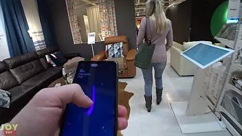 Play Vibrating panties while shopping - public fun with monster pub