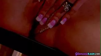 play Busty glam babe with pierced nipples masturbating solo